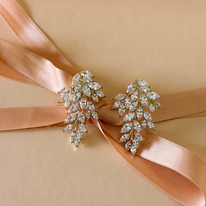 Chunky marquise gold plated earrings