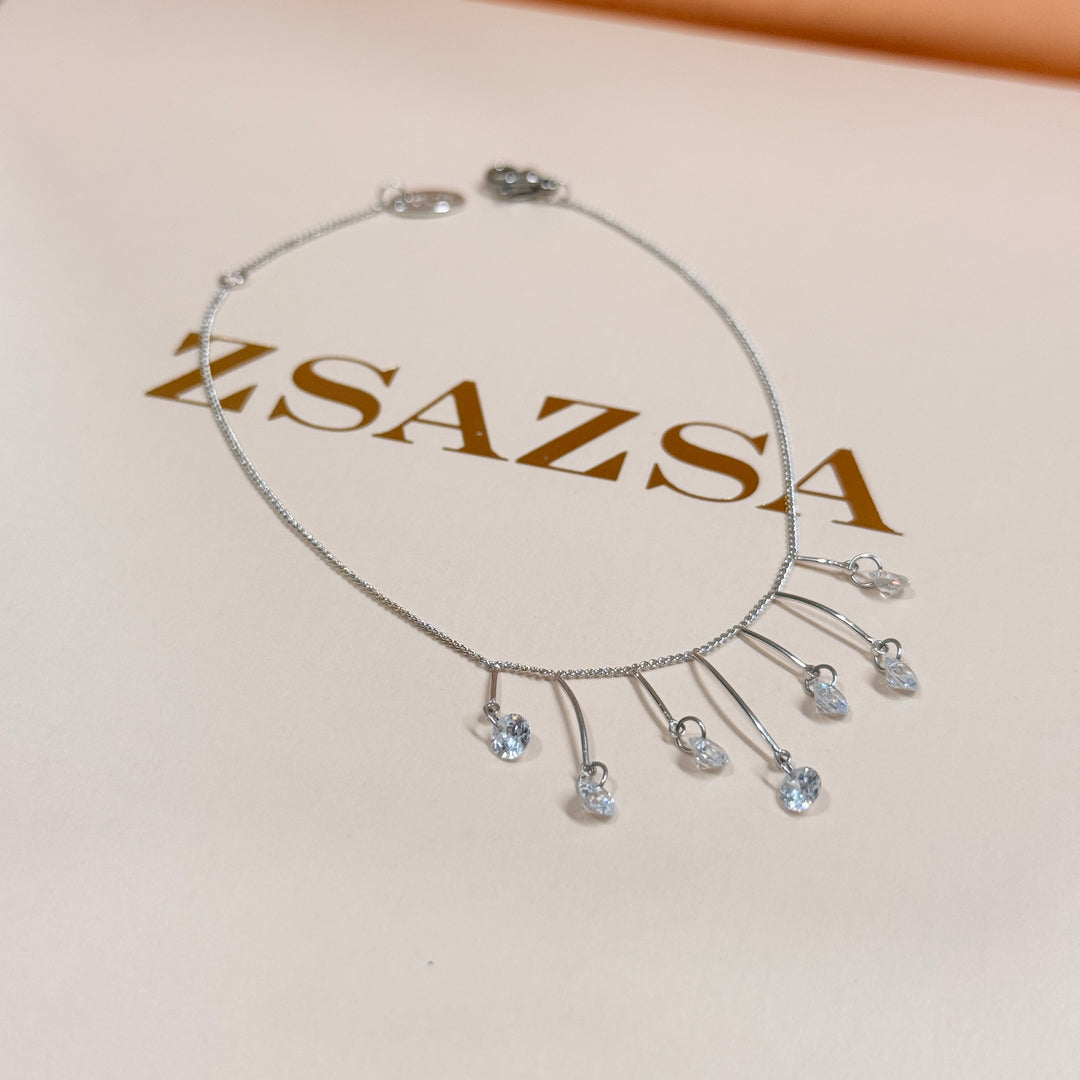 Dainty zircone silver bracelet