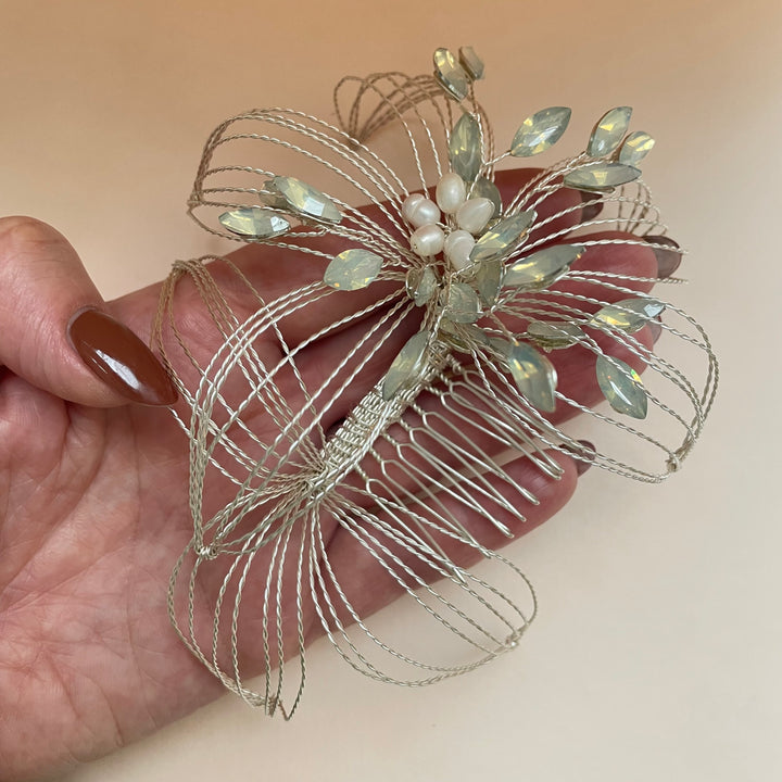 Silver and pearl Handmade comb