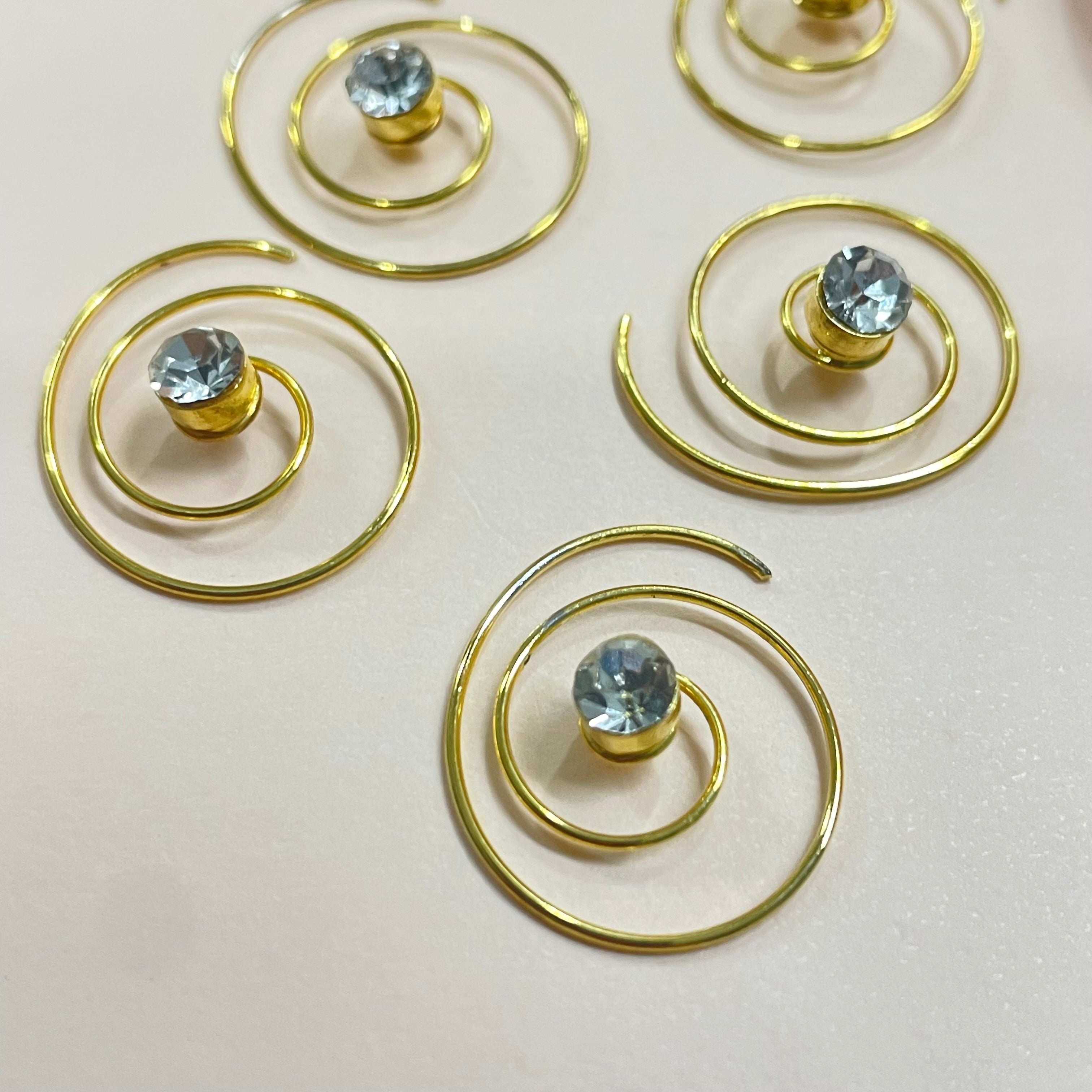 Set of 5 Gold hair spirals