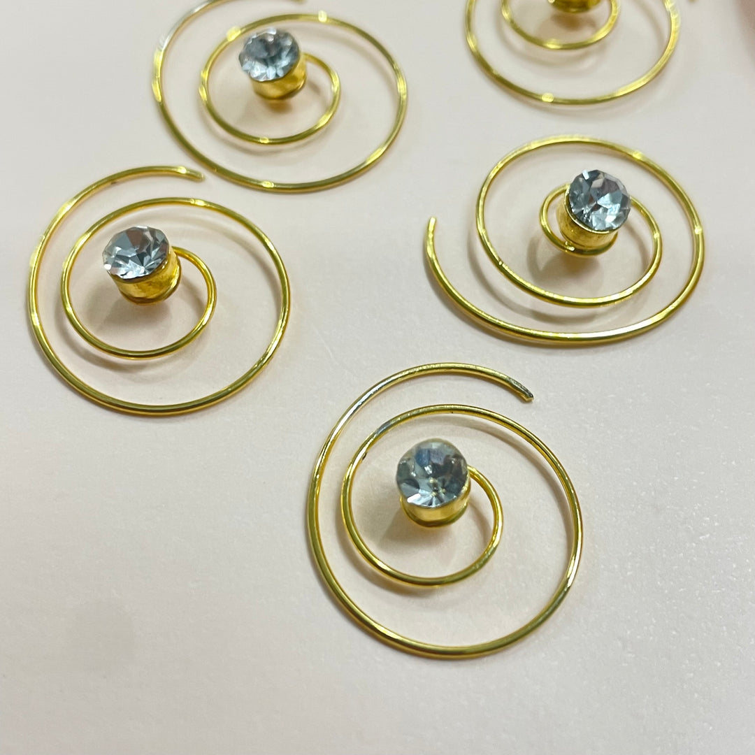 Set of 5 Gold hair spirals