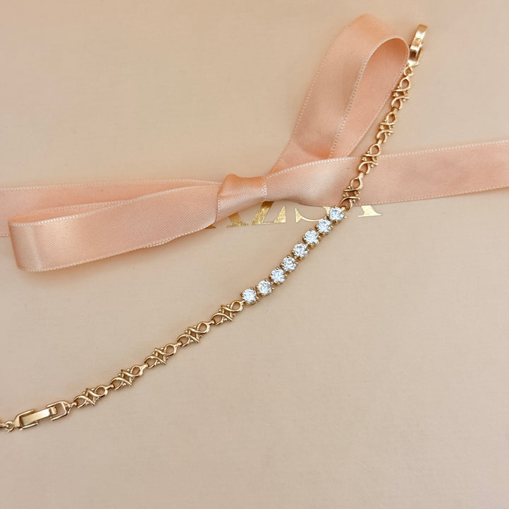 Zircone dainty gold plated bracelet