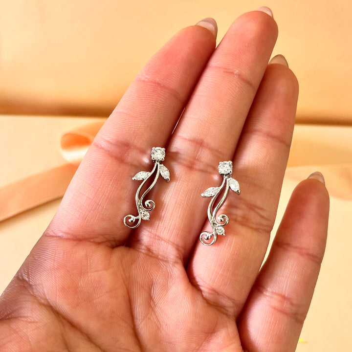 Marquise and round zircone white gold plated