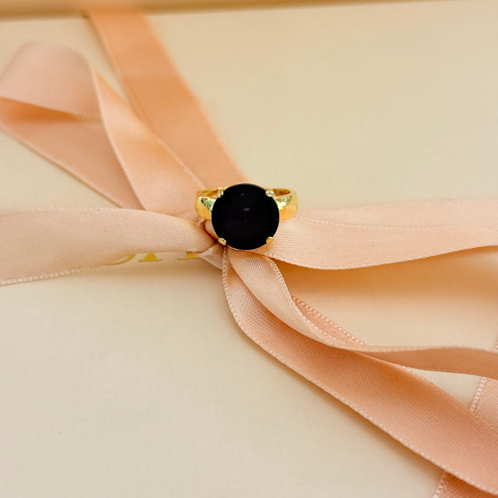 Statement plum Swarovski crystals earrings and ring