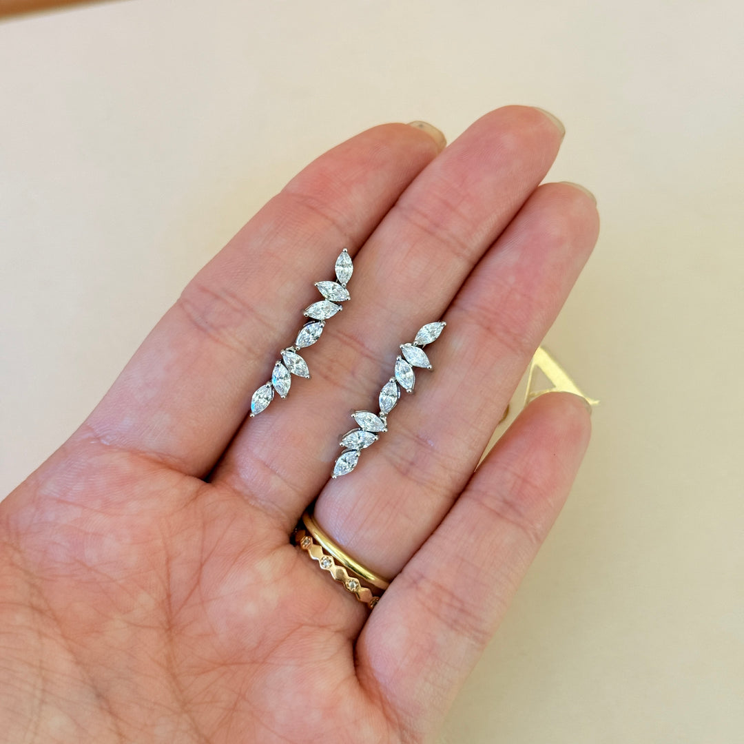 Marquise zircone silver set