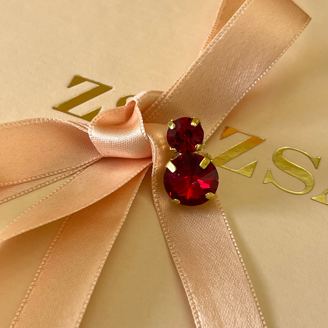 Red Swarovski Crystal studs