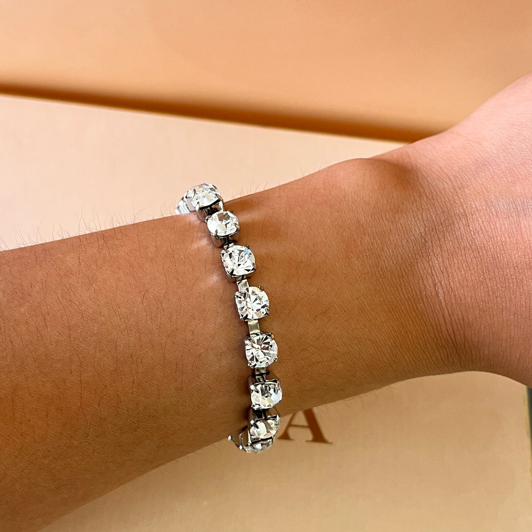 Preciosa crystals white gold plated bracelet