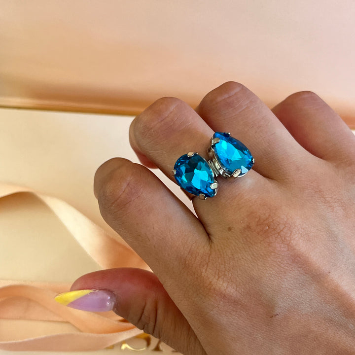 Verdemar teardrop preciosa crystal ring