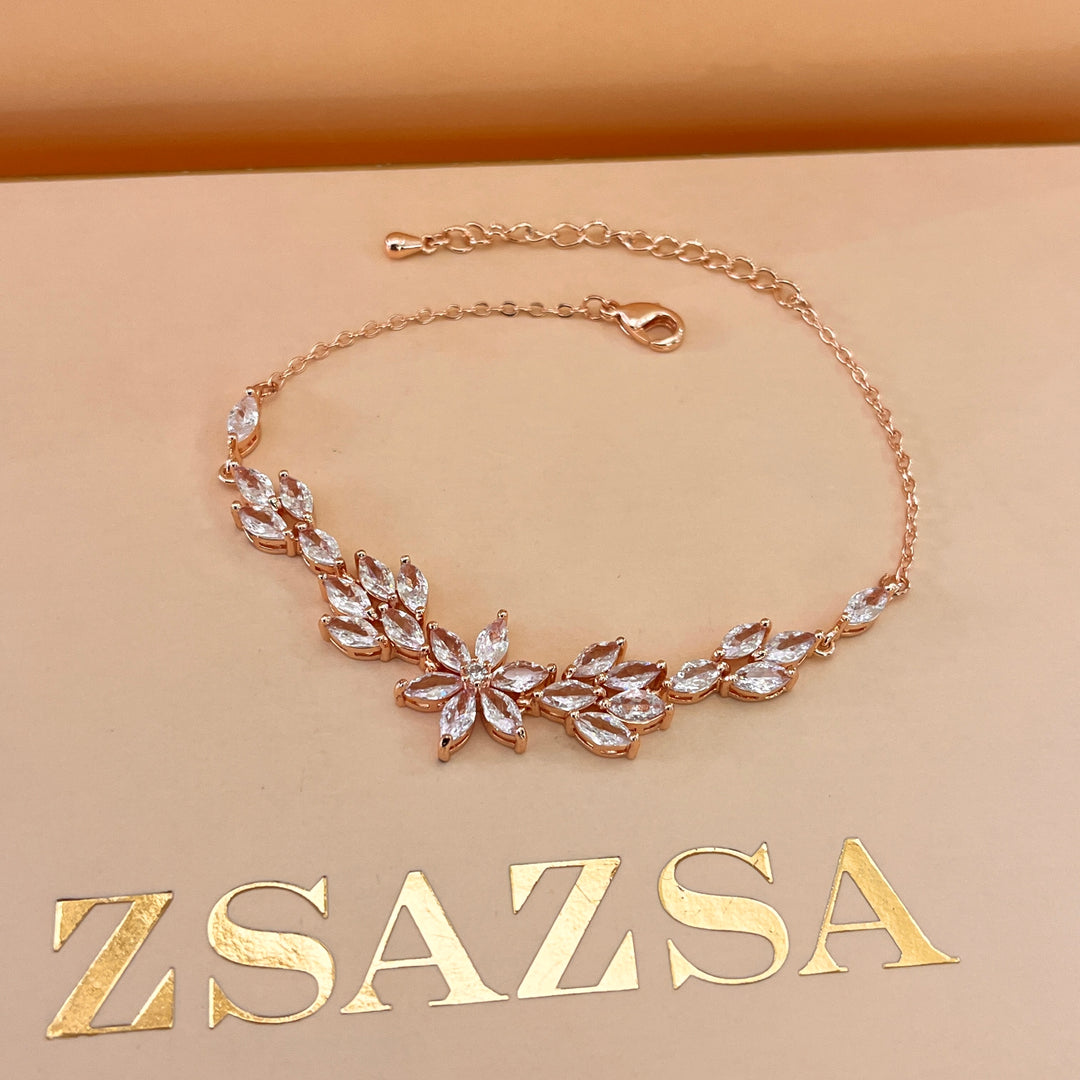 Marquise zircone rose gold plated bracelet