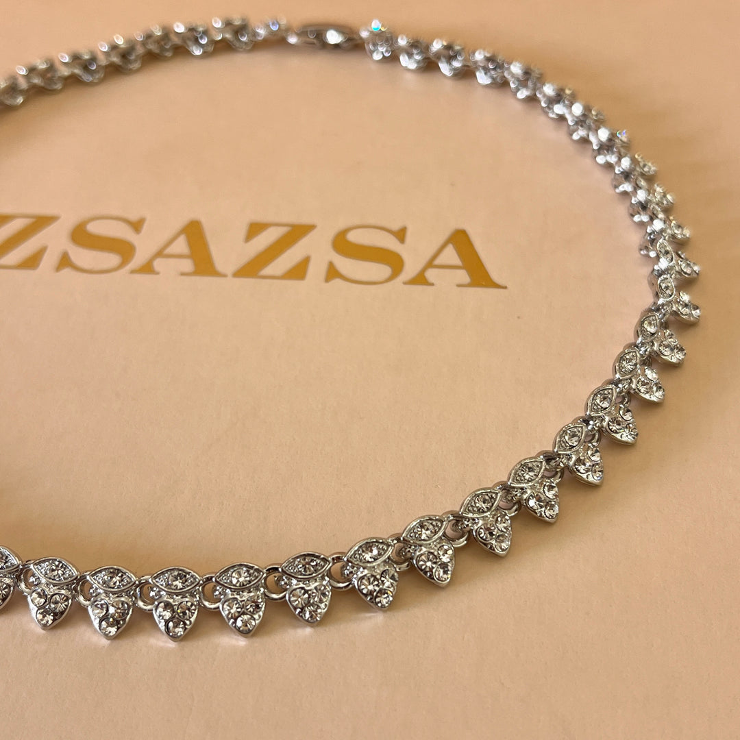Swarovski crystals heart & marquise shapes white gold plated set