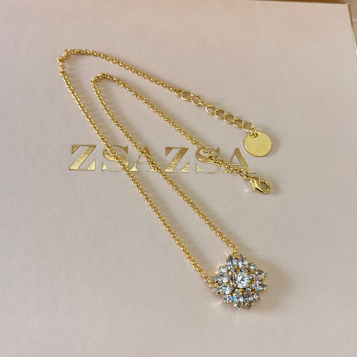 Preciosa crystals marquise gold plated pendant