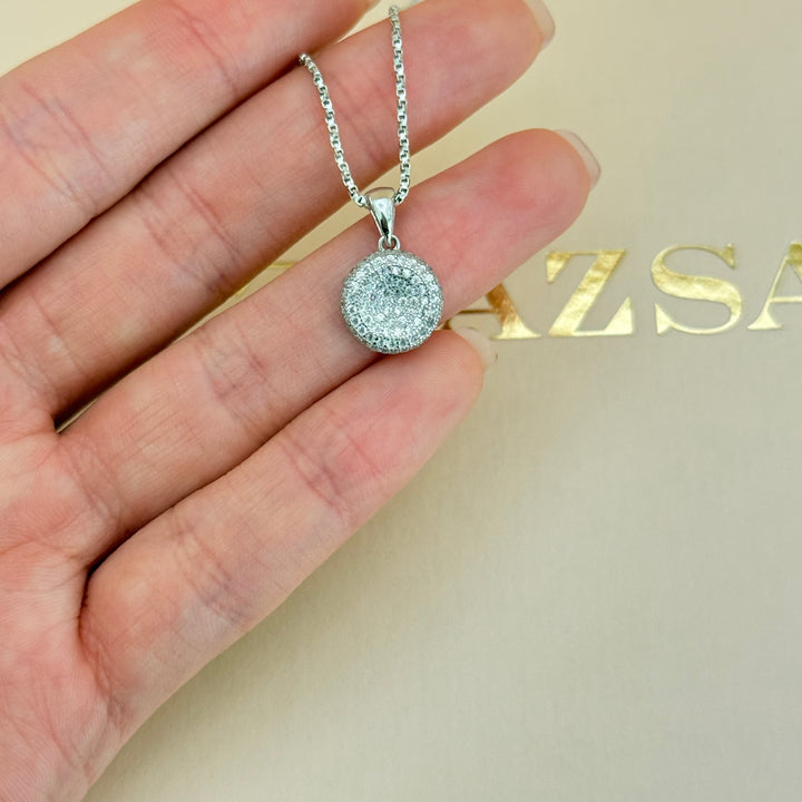 Round zircone sterling silver set