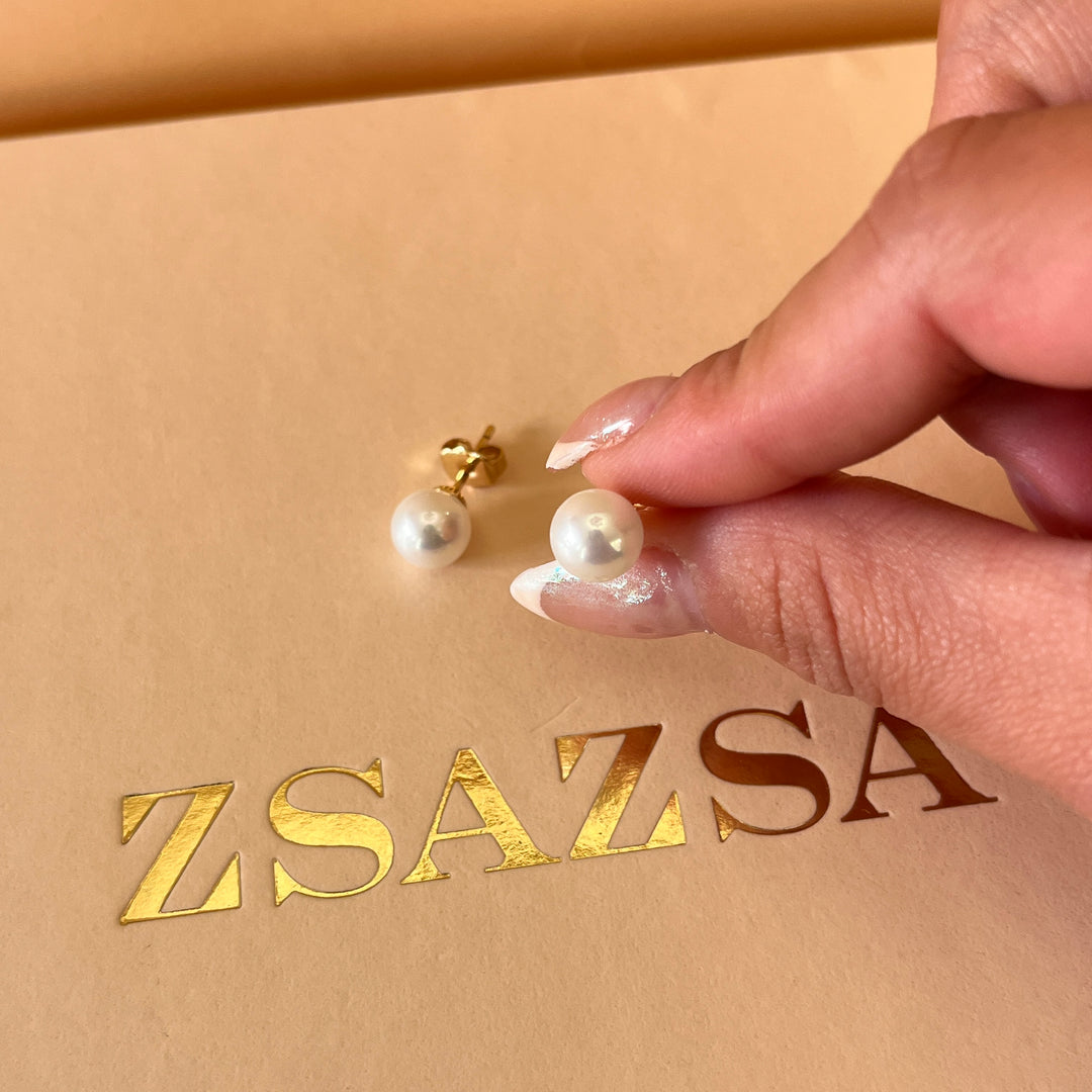 White Mallorca Pearls gold plated set