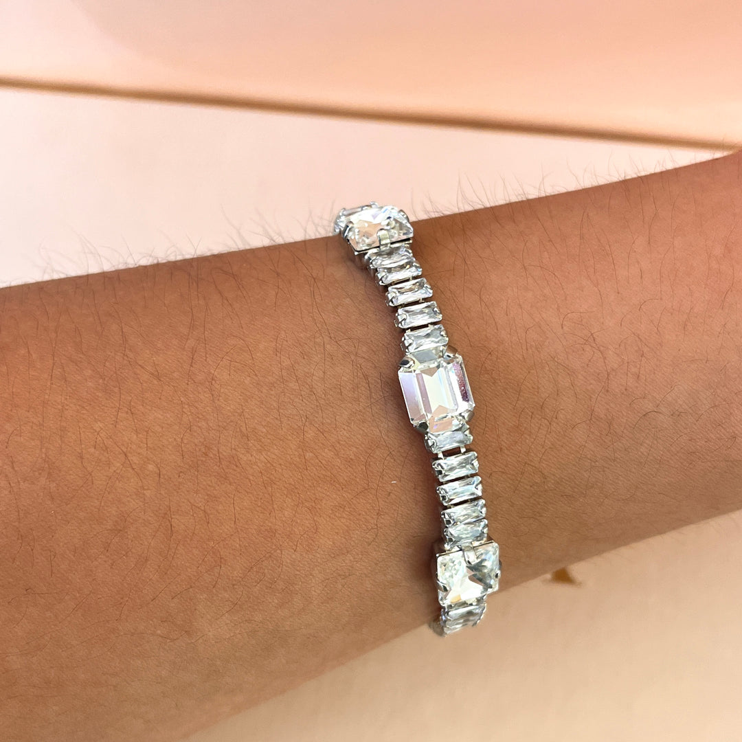 Swarovski crystals and white gold plated earrings and bracelet