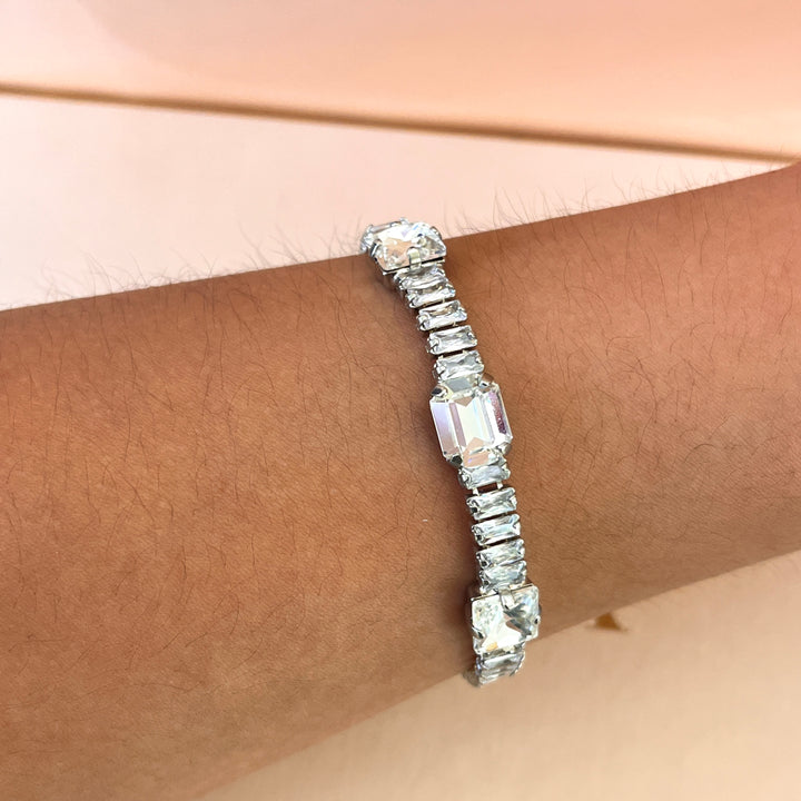 Swarovski crystals and white gold plated earrings and bracelet