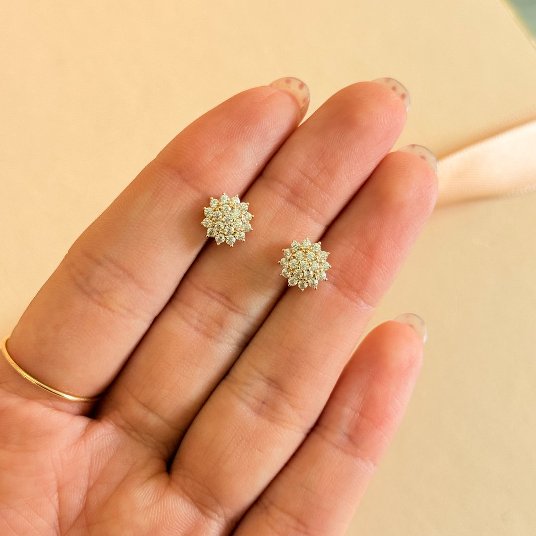 Dainty zircone gold plated studs