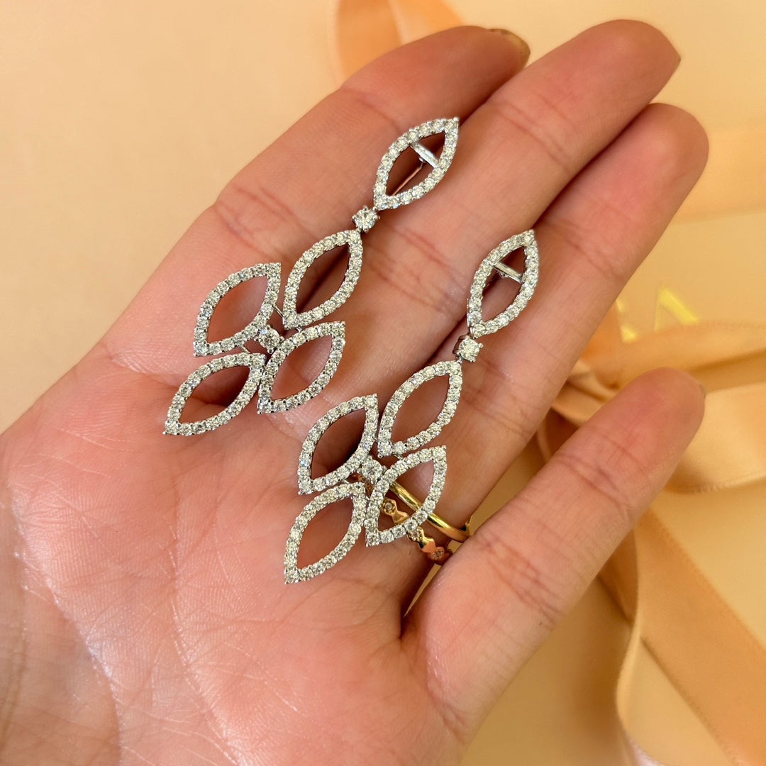 Marquise zircone silver earrings and bracelet