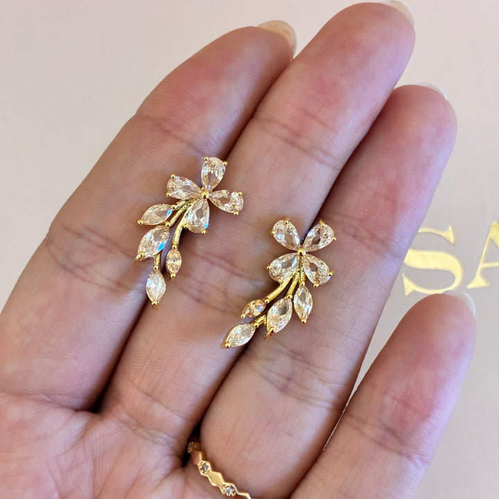 Flower marquise peach zircone set
