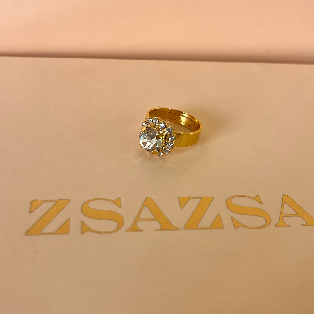flower preciosa crystals flower gold plated set