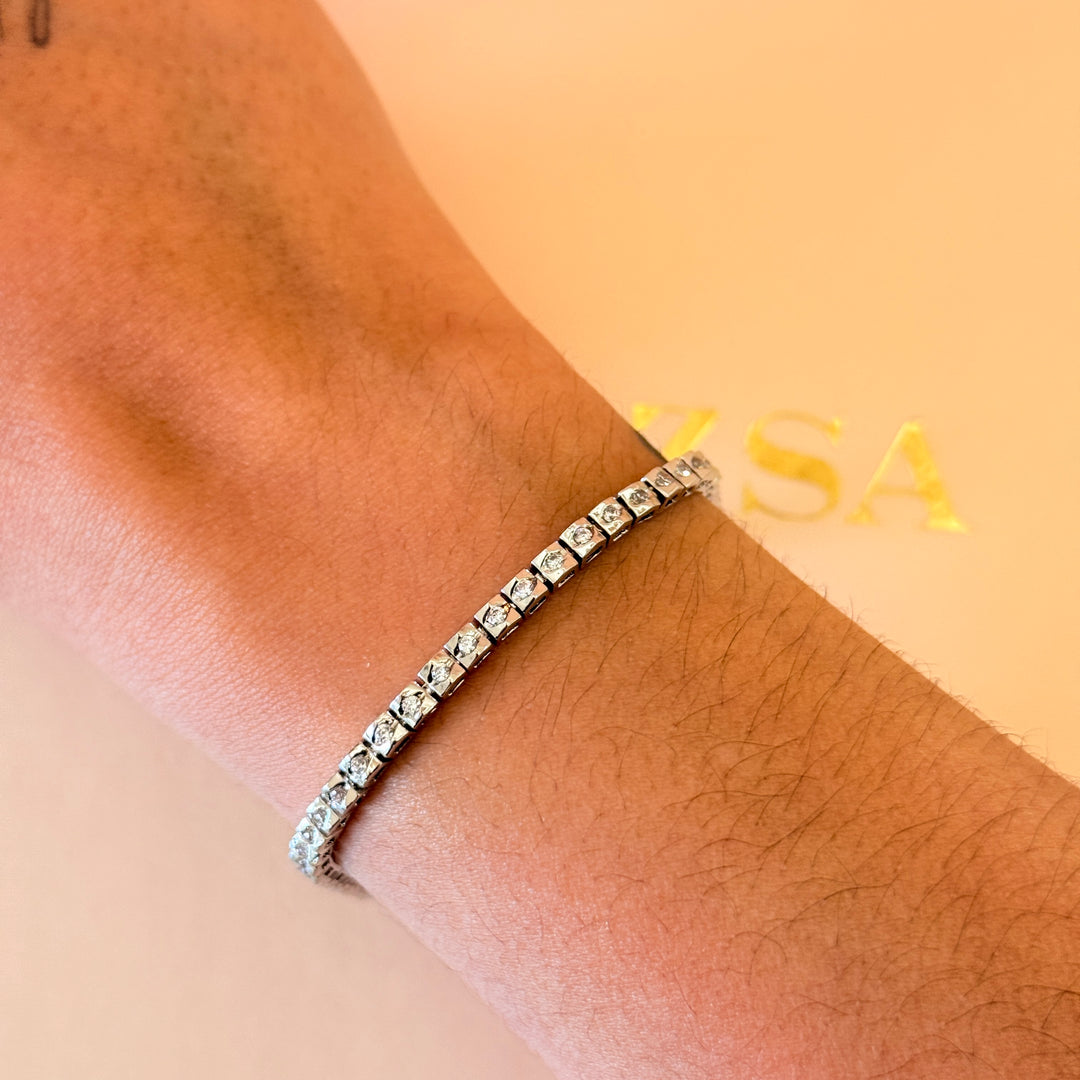 Dainty tennis zircone silver bracelet