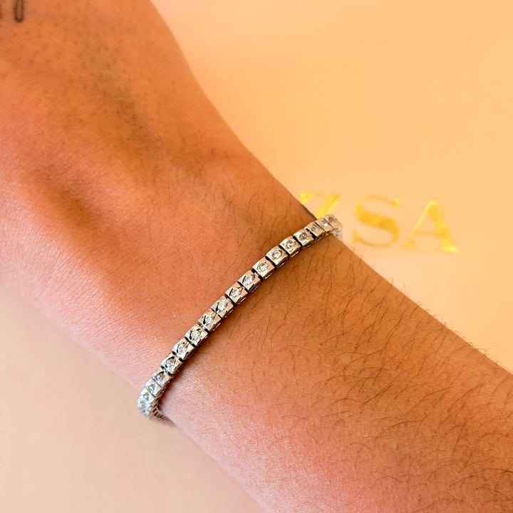 Dainty tennis zircone silver bracelet