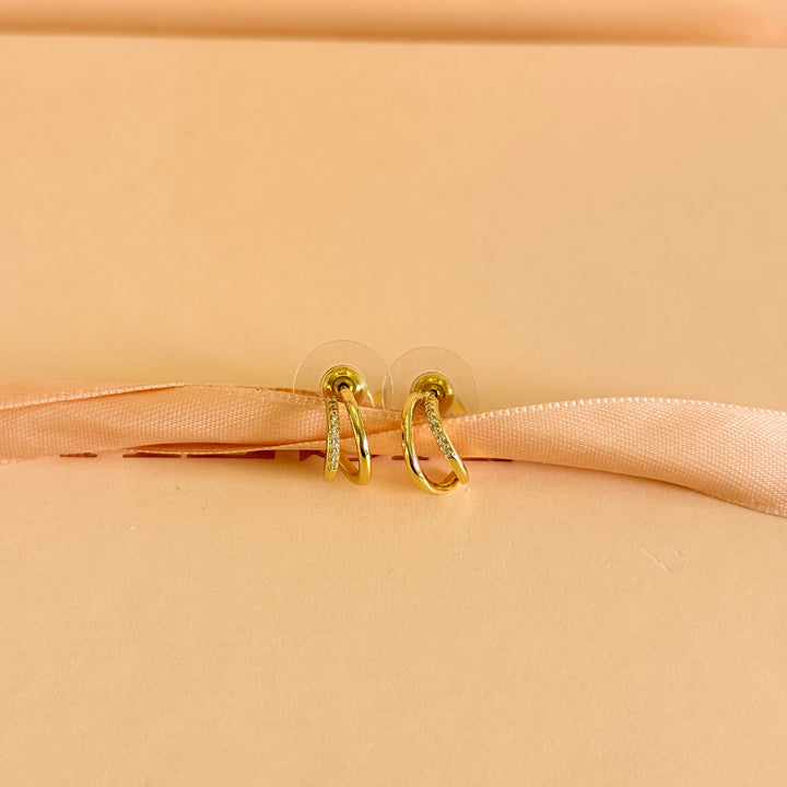 Dainty zircone half hoops earrings