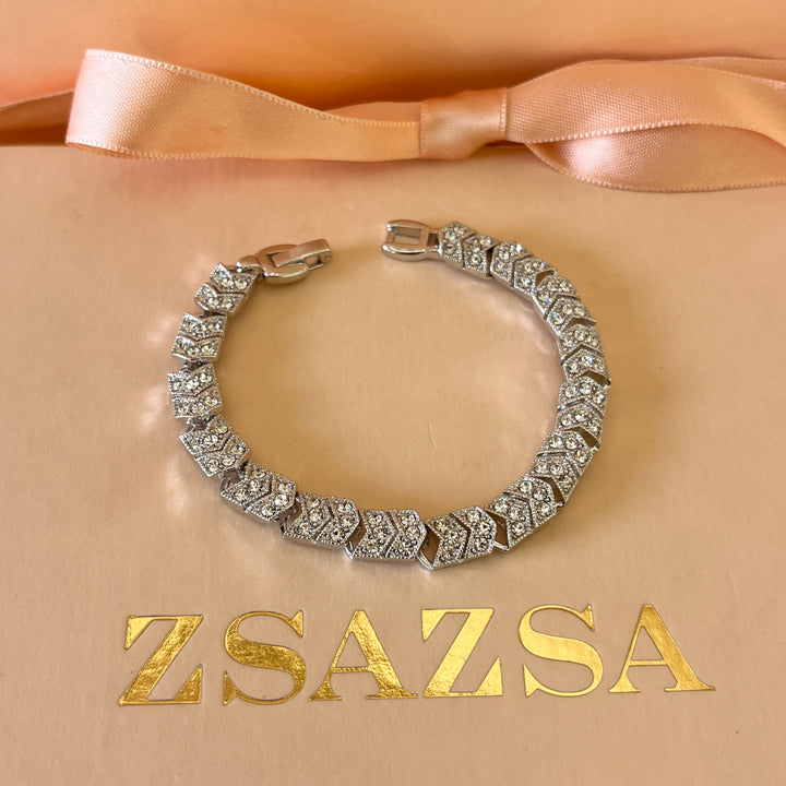 Swarovski crystals white gold plated set