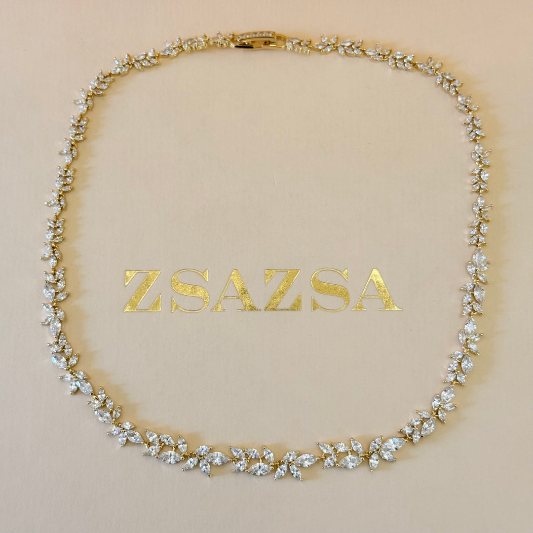 Marquise zircone gold plated set