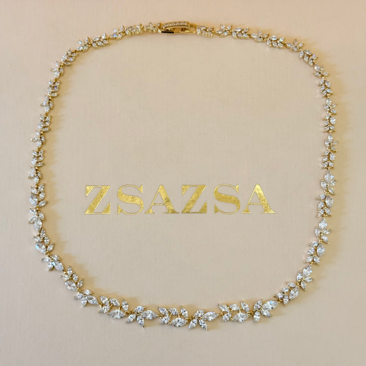 Marquise zircone gold plated set