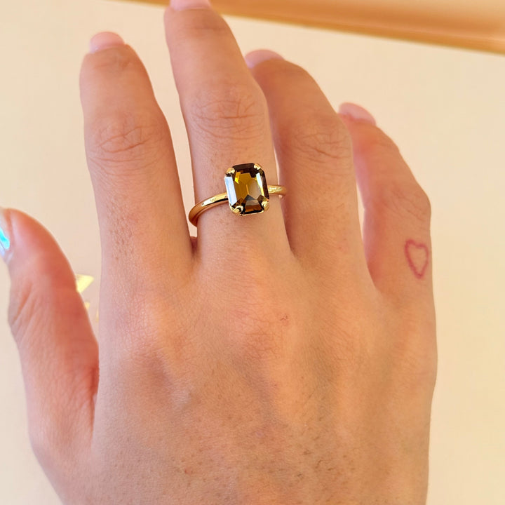 Mixed shades of purple Swarovski crystals gold plated set