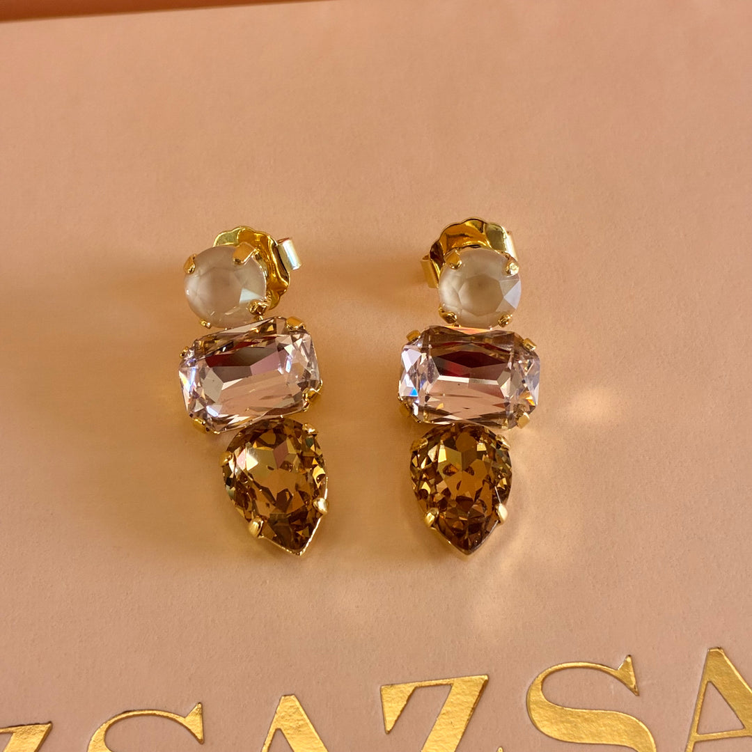 Bronze shades Swarovski crystals set