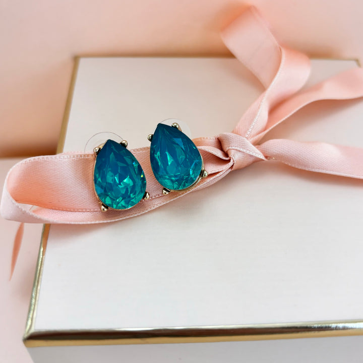 Teardrop mint studs
