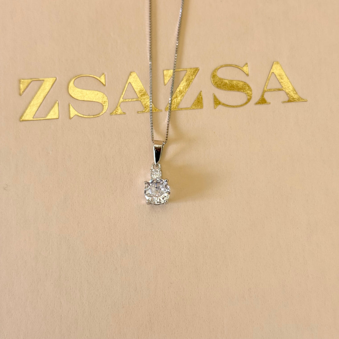 Dainty zircone silver set