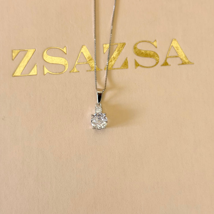 Dainty zircone silver set