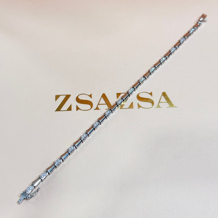 Y-Drop zircone sterling silver Necklace and bracelet