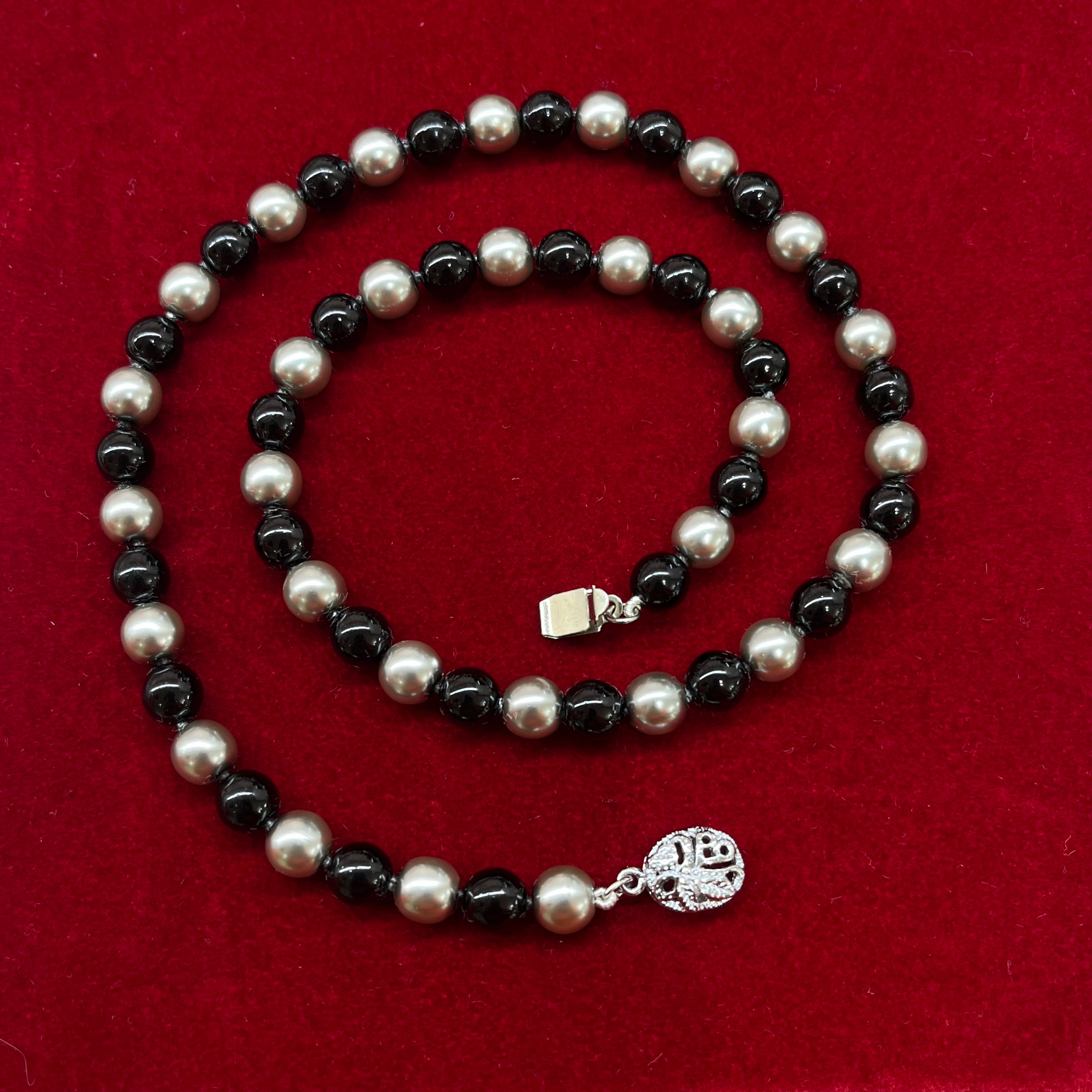 Black & Grey Mallorca pearls set