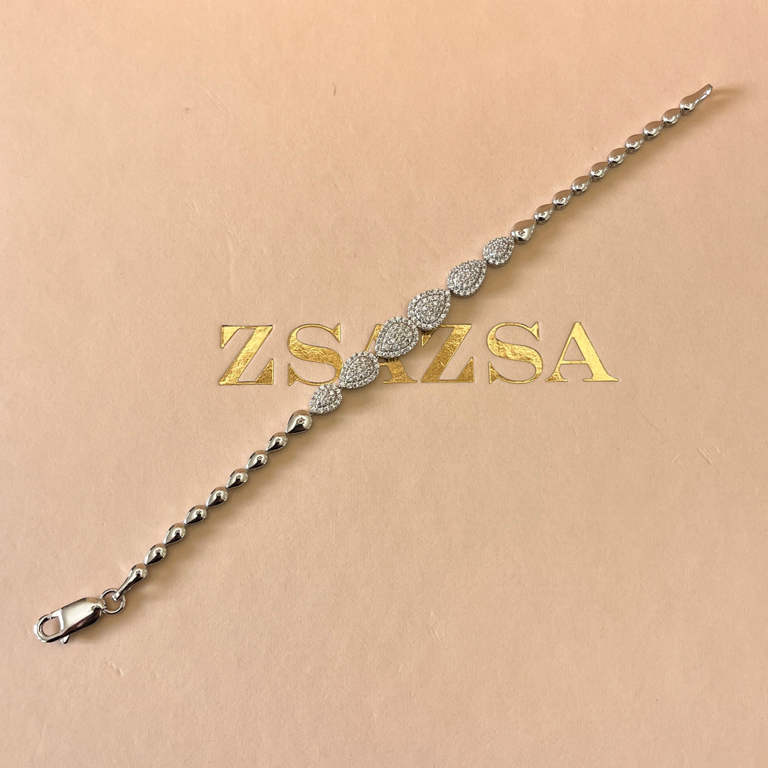 Teardrop zircone Sterling silver set