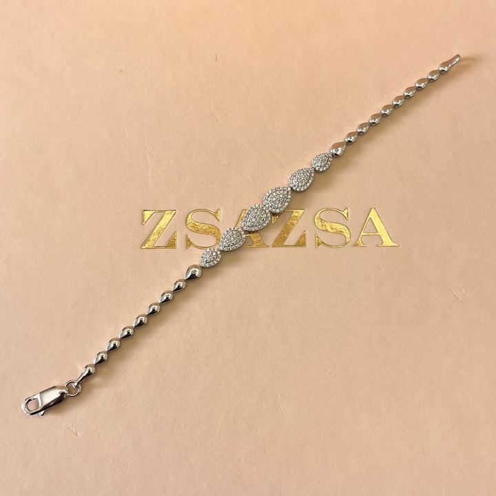 Teardrop zircone Sterling silver set