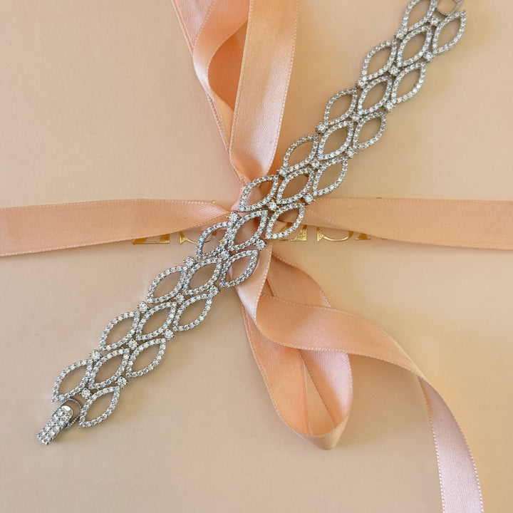 Marquise zircone silver earrings and bracelet