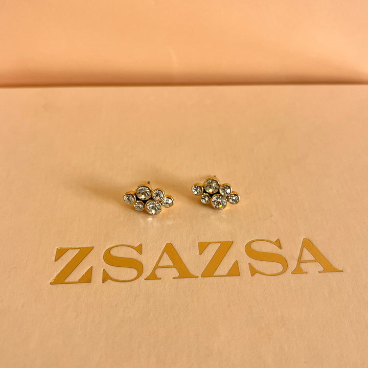 Rhinestone gold plated earrings