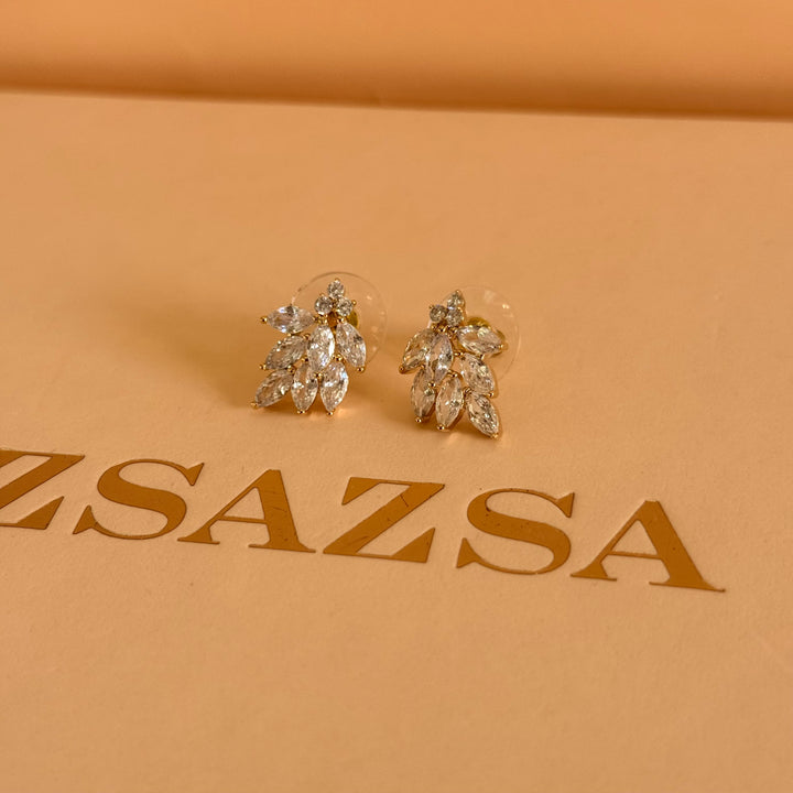 Marquise zircone gold plated earrings