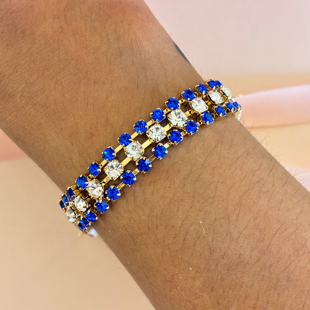 Royal blue Swarovski crystals bracelet
