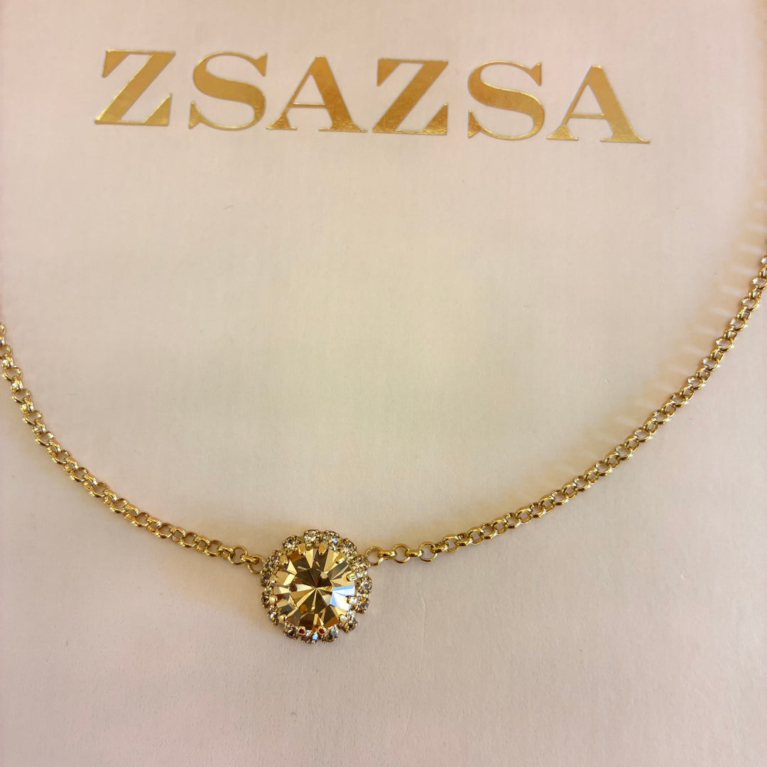 Bronze Swarovski crystals dainty round set