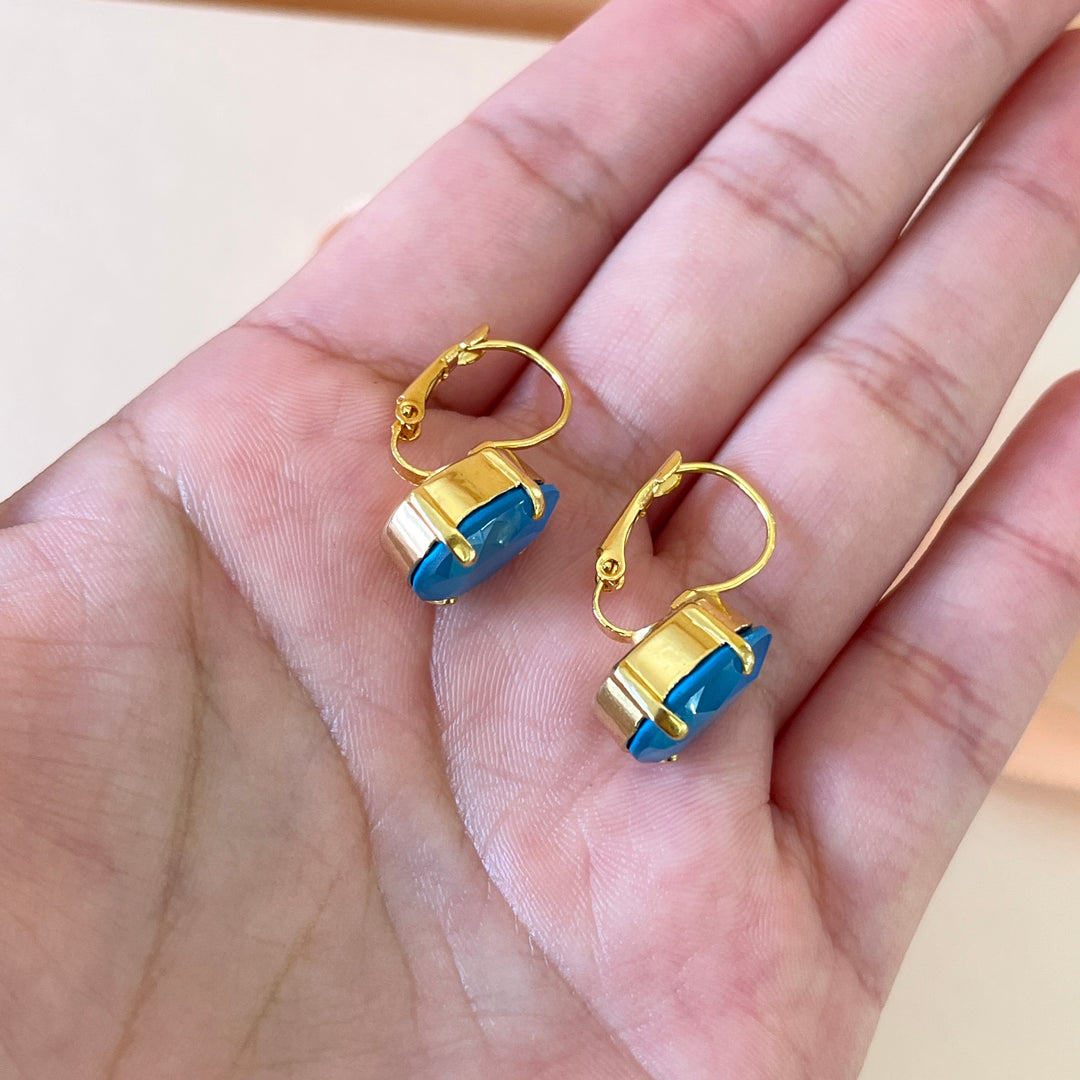 Turquoise Swarovski Crystals hooks