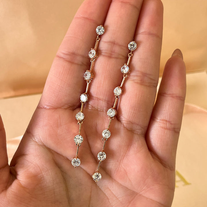 zircone rose gold plated earrings