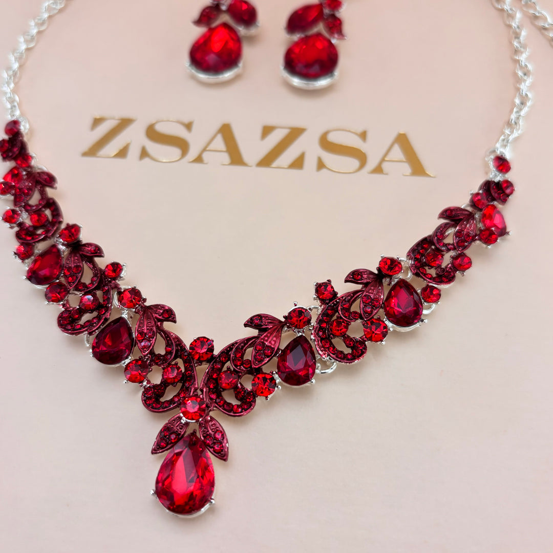 Red Multistone elegant set