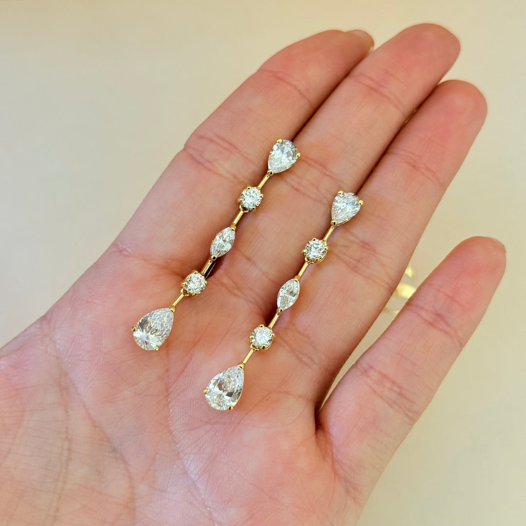 Teardrop zircone gold plated set