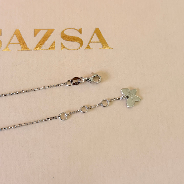 Dainty rectangular zircone sterling silver bracelet