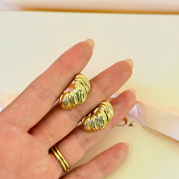 Plain half hoops gold plated clip on earrings