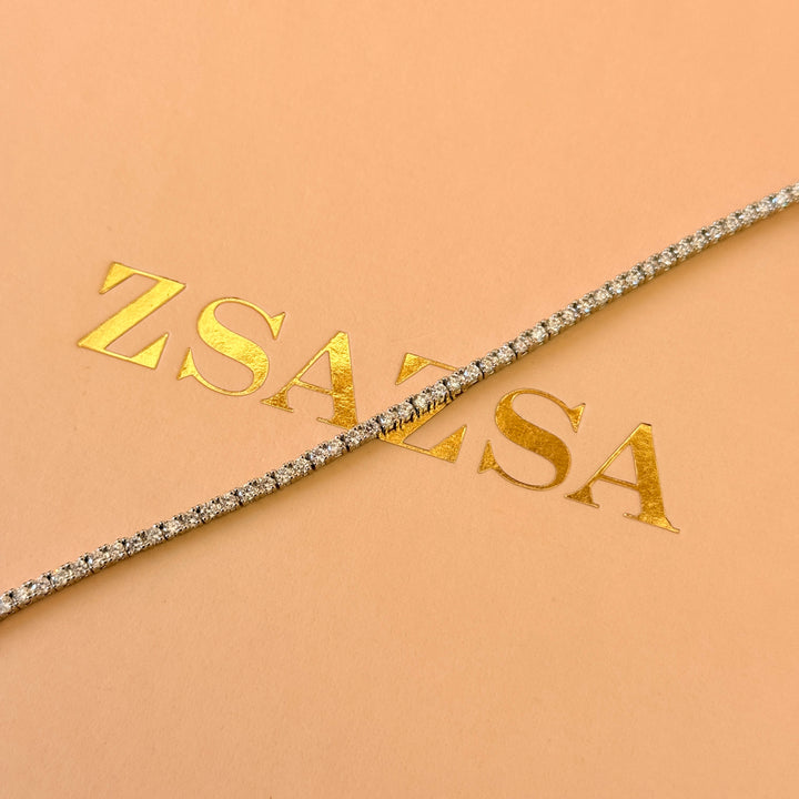 Dainty zircone silver bracelet